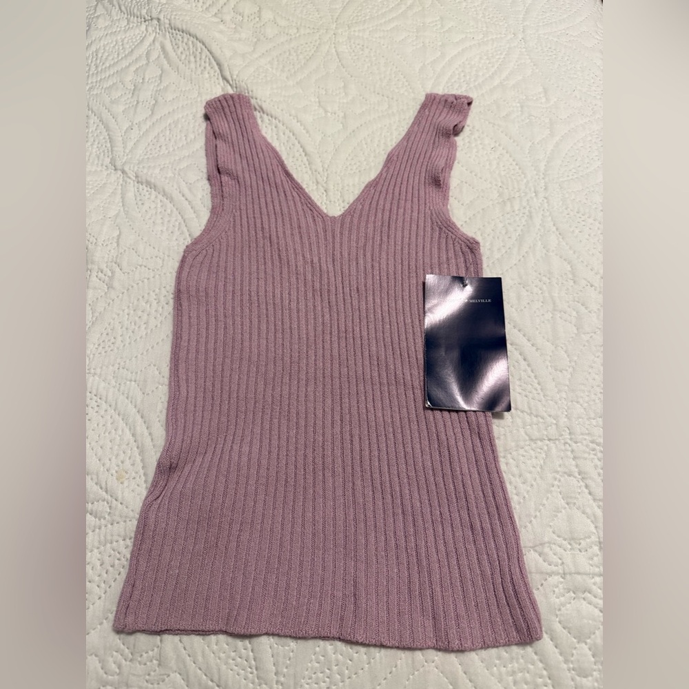 Brandy Melville Pink/Purple Ribbed Knit Top